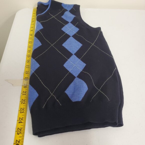 Brooks Brothers Mens Merino Wool Argyle Sweater Vest Size M Blue Preppy Layers - Picture 8 of 10